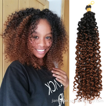 Bohemian Hair Water Wave Bulk Hair 14" Ombre Synthetic Hair Extensions Afro Curly Crochet Braids 100g